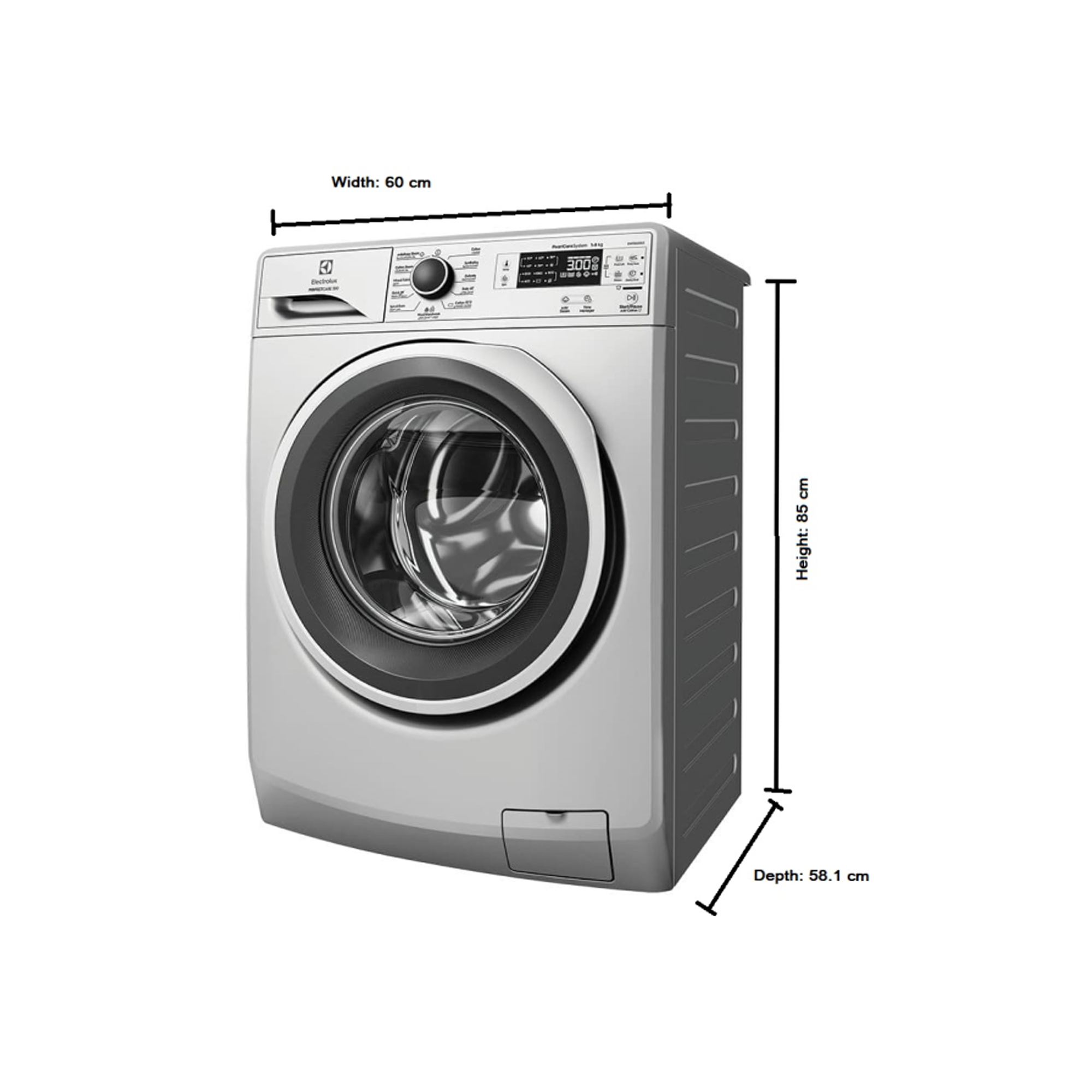Electrolux Front Load Washing Machine 8kg 1200RPM Inverter EWF8241SBS Silver Inox