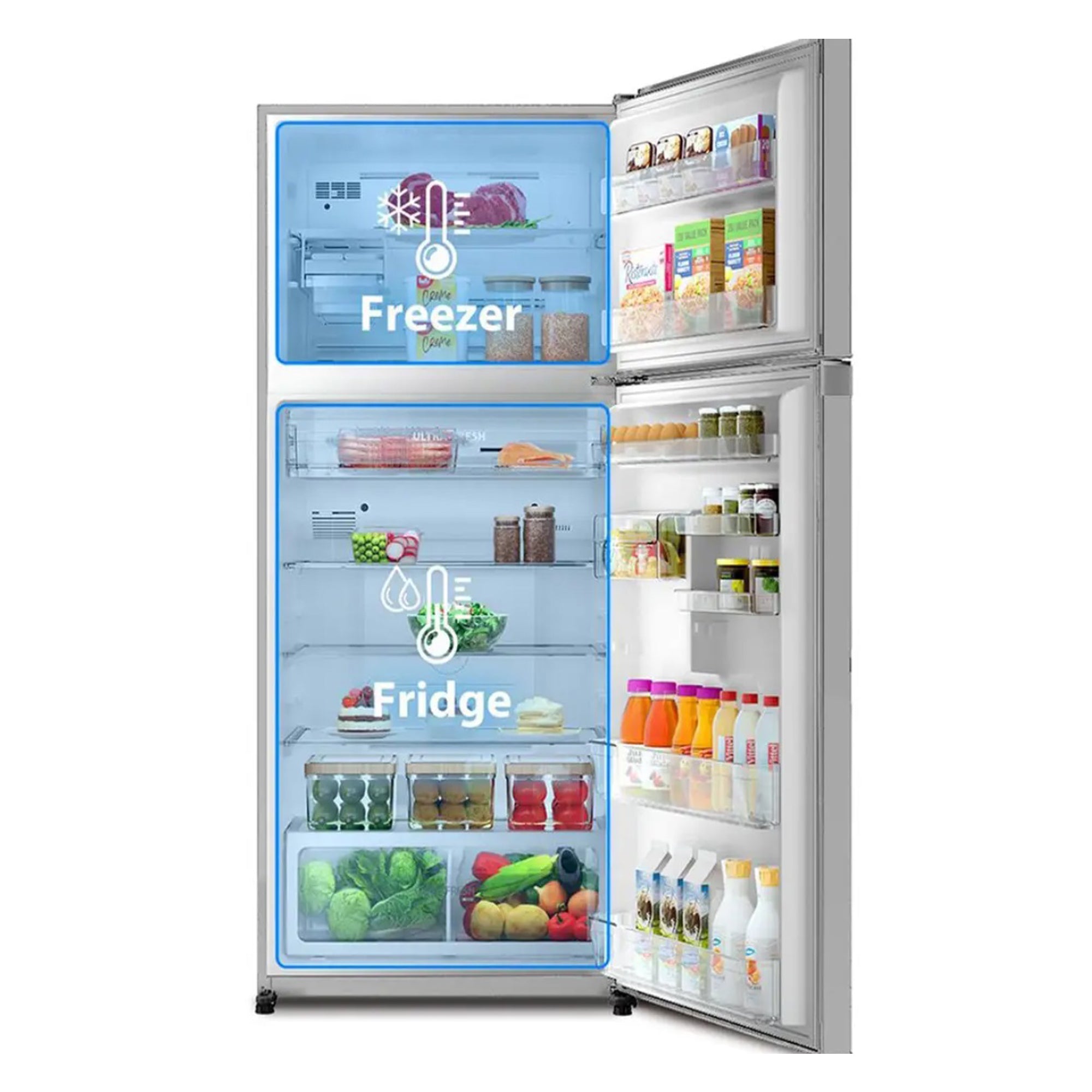 Toshiba Top Mount Refrigerator 611L Origin Inverter Dual Cooling Zone GR-RT835WE-PME (White)