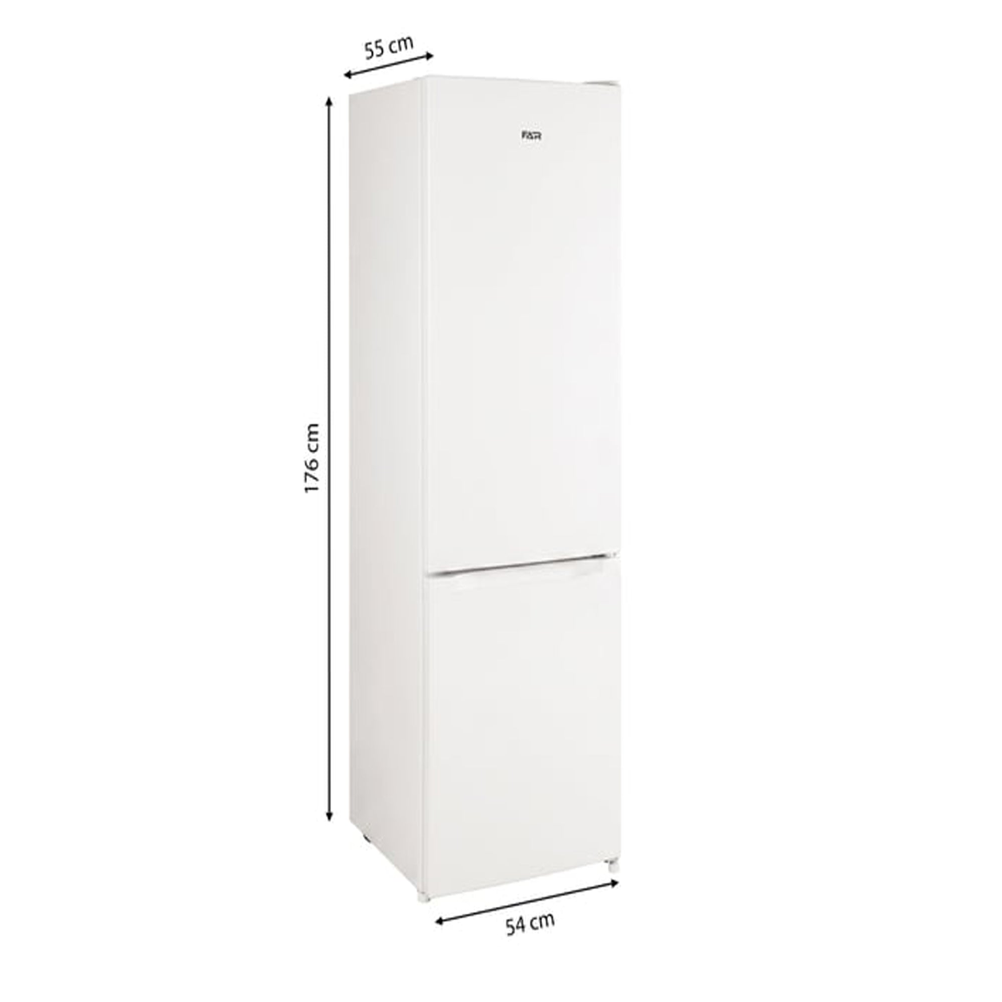 FAR Bottom Freezer Refrigerator 262L Static Cooling Reversible Door Glass Shelves CBG2625DW (White)