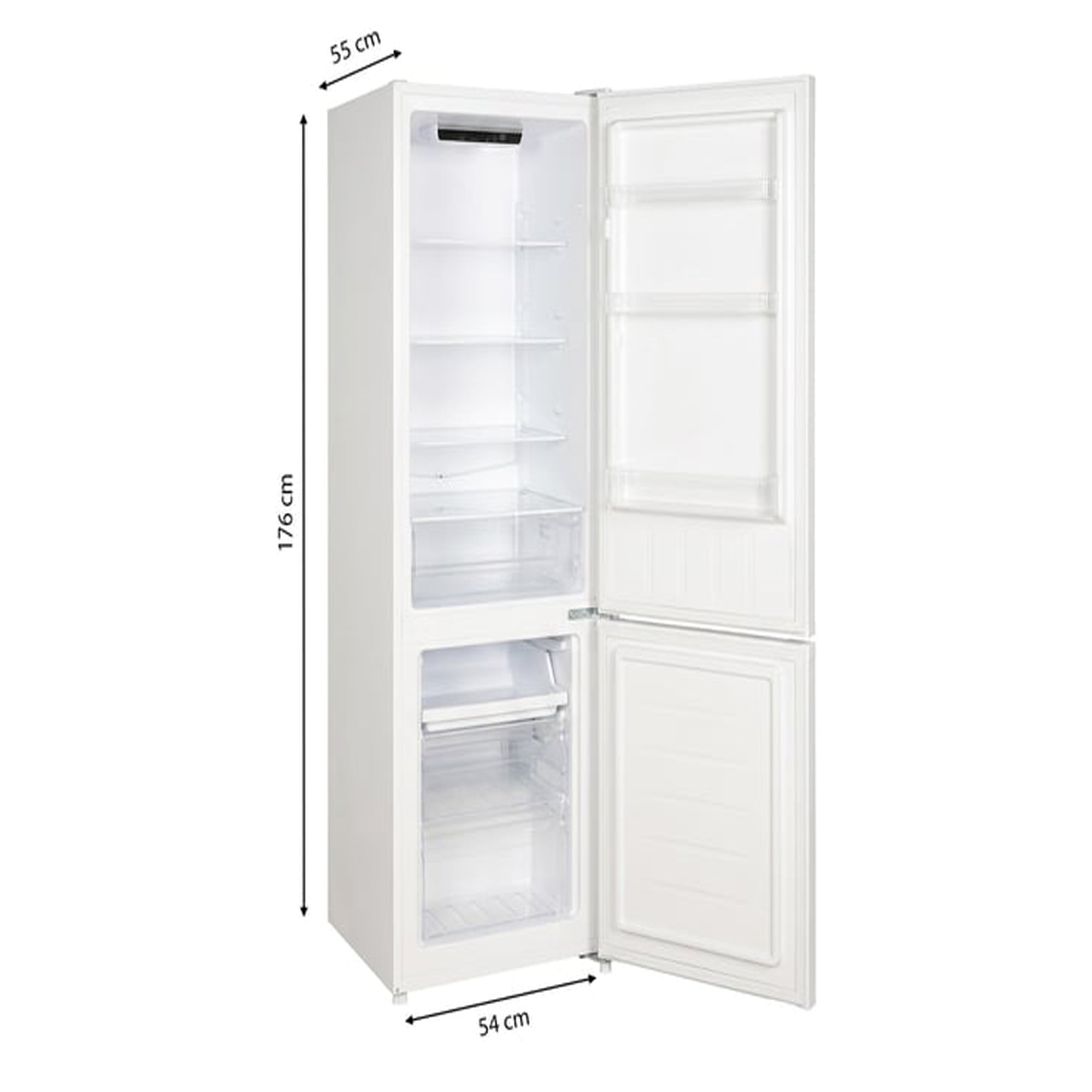 FAR Bottom Freezer Refrigerator 262L Static Cooling Reversible Door Glass Shelves CBG2625DW (White)
