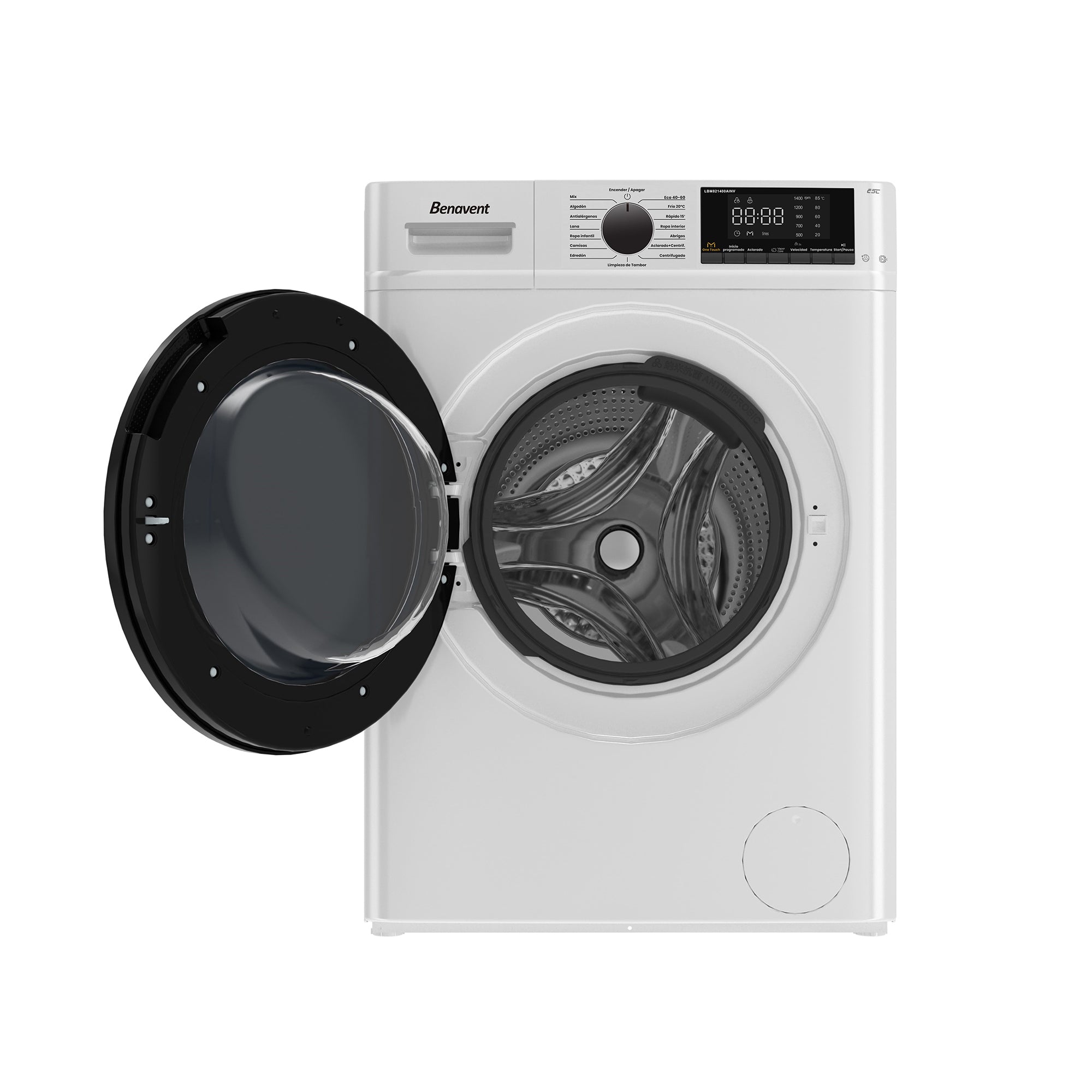 Benavent Front Load Washing Machine 8 kg – 1400 RPM Energy Class A & 15 Wash Programmes LBM821400AINV