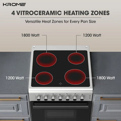 Krome 4 Zone Electric Cooker 60cm Silver – KR-CC6060O