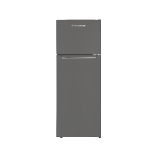 Westpoint 240 Liters Gross Double Door Refrigerator-Freezer, DEFROST, 4 Door Balconies, Egg Rack, Ice Cube Tray, Built in Condenser, 52Dx51.9Wx148H Centimeter Silver WRN-2423EI (NEW MODEL)