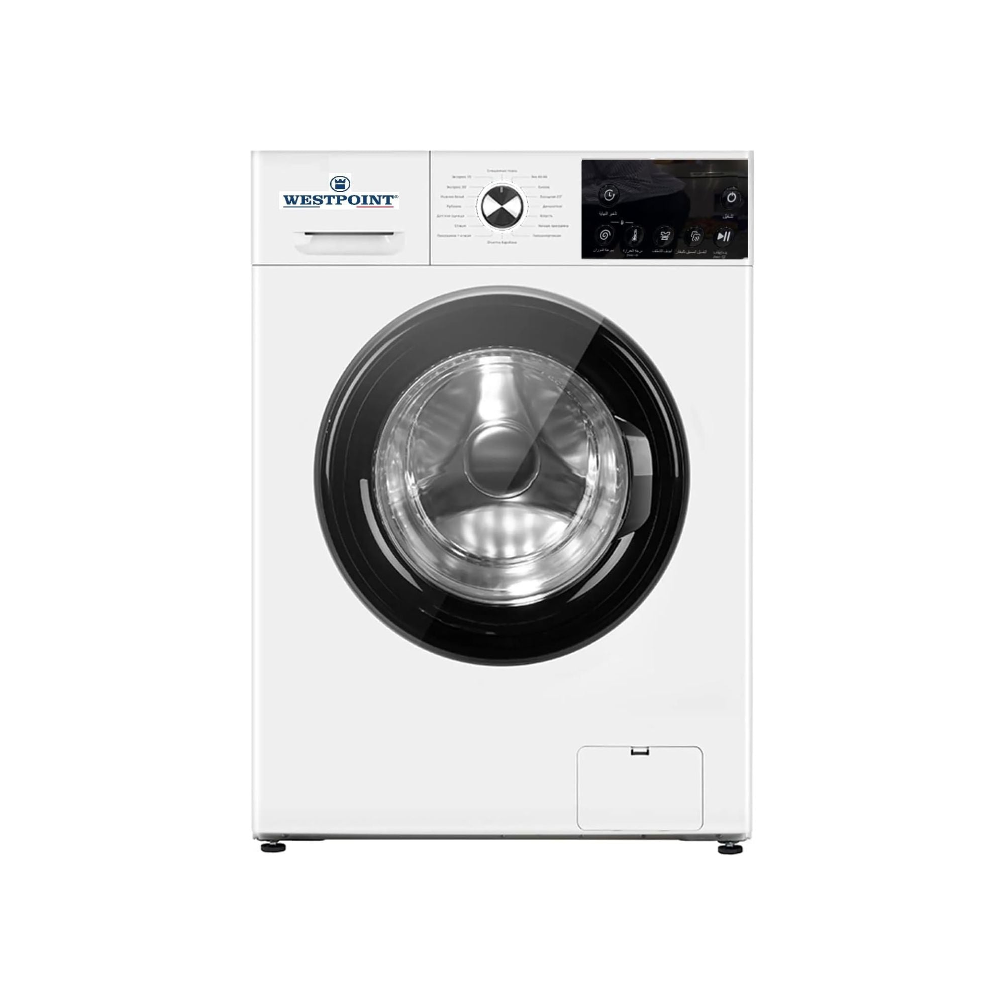 WESTPOINT 6 Kg Front Load Washing Machine, Inverter Motor, 5 STAR ESMA RATED, 1200 RPM, 16 Easy to Wash Program, LED Control Panel, 85x43x60cm (WxDxH), ARABIC LANGUAGE CONTROL PANEL WMZ-612A25.