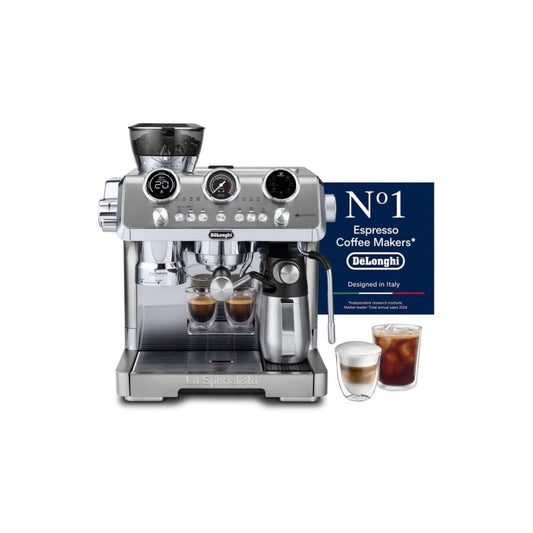 De'Longhi Barista Coffee Machine LA SPECIALISTA MAESTRO Cold Brew Espresso Machine with Cold Extraction, Digital Display, Auto Milk Frother, Barista Kit, Built-in Grinder & Tamping, 15 Bar EC9885.M