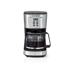 BLACK+DECKER 12-Cup Coffee Maker, 900W Programmable Drip Coffee Machine, 1.5L Glass Carafe, 24-Hour Timer, Keep Warm Function, LCD Display, Auto Shut-Off, Boil Dry Protection, Black - DCM85-B5
