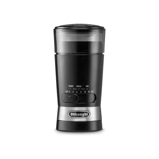 De'Longhi Electric Coffee & Spices Grinder Mill With Stainless Steel Blade , & 3 Grinding Level Settings , 12 Cups Capacity , KG210 , Black