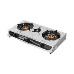 Geepas Stainless Steel Gas Cooker, Auto Piezo Ignition, Triple Gas Burner | Low Gas Consumption | FFD | Cast Iron Mixing Tube