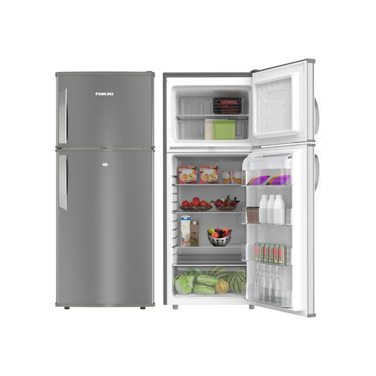 Nikai 450L Gross/311 Net, Double Door Refrigerator, with Vegetable Crisper & Adjustable Glass Shelves, Convenient Defrosting and Temperature Control, For Kitchen, Bedroom, Office & Hotels - NRF450DN5S