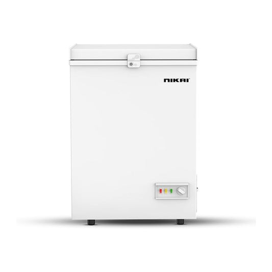 Nikai 150L Gross/100L Net, Single Door Chest Freezer with Storage Basket, High Energy Efficiency Cooling System, Adjustable Temperature, Silent Operation, Ideal for Home & Restaurants - NCF150N7 White