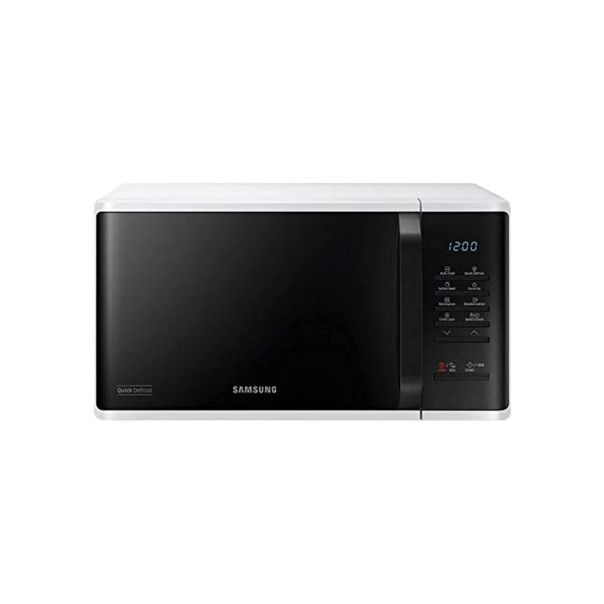 Samsung Solo Microwave with Quick Defrost, 23L, White, Ceramic Inside, MS23K3513AW/SG