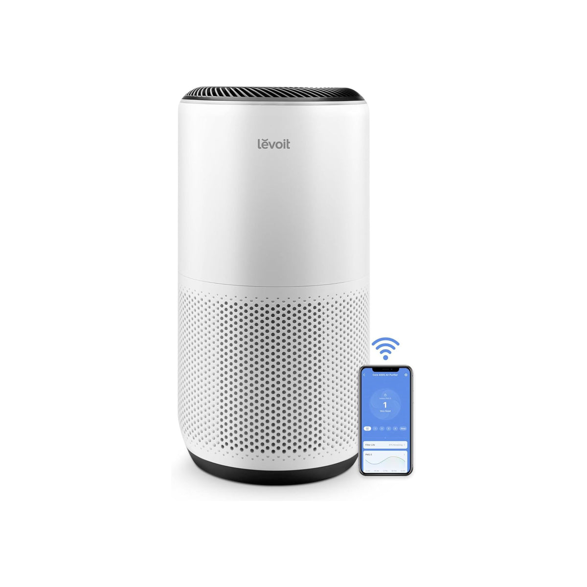 LEVOIT Air Purifiers for Large Home Bedroom 83m², CADR 400m³/h, Alexa Enabled, HEPA Filter with PM2.5 Intelligent Air Quality Sensor, Removes 99.97% Pollen Allergy Dust Smoke Pet, Auto Mode, White