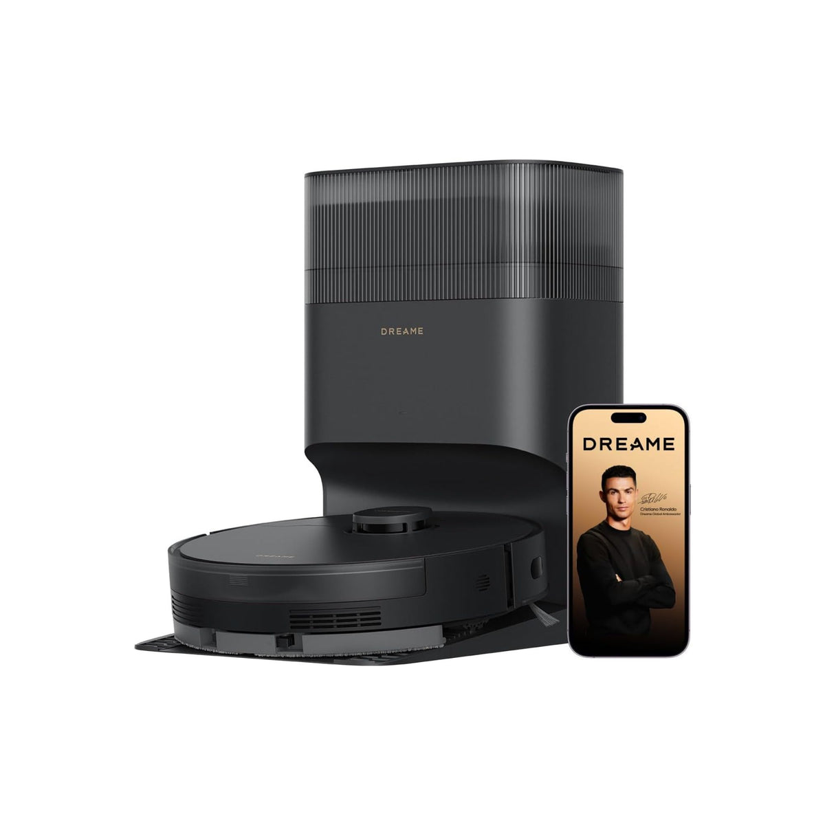DREAME D20 Plus Robot Vacuum, 13,000Pa Suction, DuoBrush for Zero Tangled Hair, 5L Dust Bag for 150 Days, LDS Navigation, 2-in-1 Vacuum & Mop, 5,200mAh Battery, 2 Years Warranty, Black