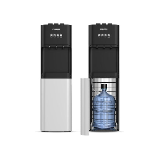 Nikai 3-Tap/Faucet Bottom Loading Water Dispenser – Instant Hot/Cold/Room Temperature, Child Safety Lock, Stainless Steel Reservoir, Suitable for Home and Office, Silver/Black – NWD4000BS