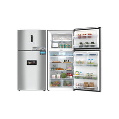 Nikai 800L Gross & 580L Net Double Door No Frost Top Mount Refrigerator, Digital Display, Silent & Energy Efficient, Inverter Compressor Big Fridge, Frost-Free, Best for Home & Kitchen - NRF801FSSINV