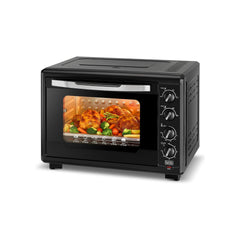 BLACK+DECKER Toaster Oven with Double Grill, 2000W, 55L Capacity, 90-230° Temp Control, Double Glass Door, Stainless Steel Interior, Multiple Accessories for Baking & Broiling, Black - TRO55RDG-B5