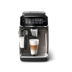 Philips Fully Automatic Coffee Machine Series 3300-6 Beverages, 1.8L Water Capacity, 1500W, LatteGo, SilentBrew, Coloured Touch Display, 12 Grinder Settings, Black Chrome - EP3347/90