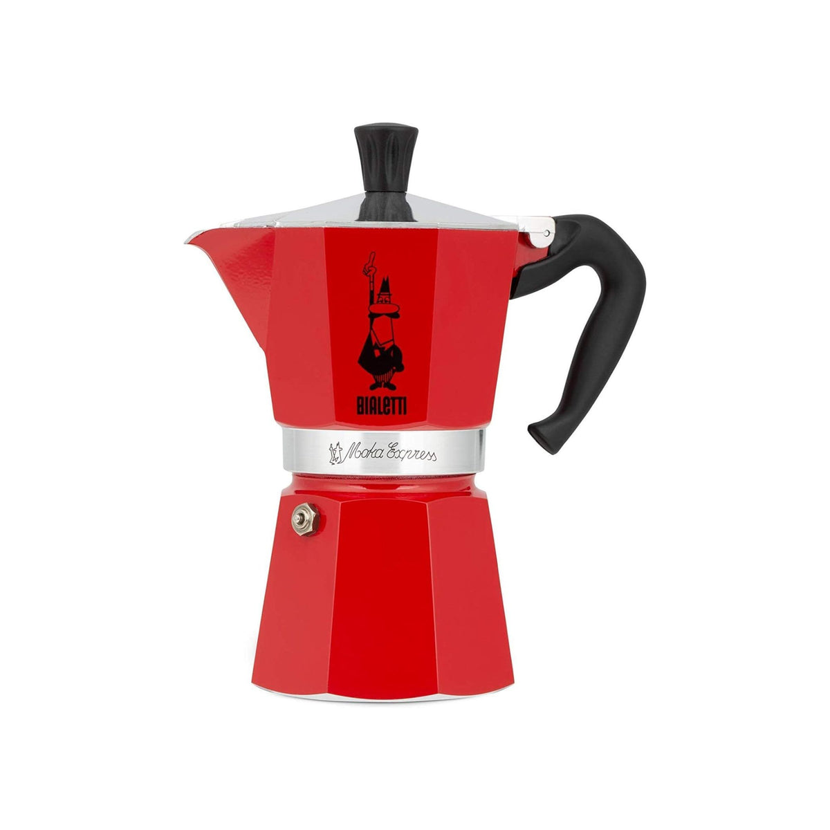 BIALeTTI Moka Express Stove Top Espresso Maker, Makes Real Italian Coffee, Moka Pot, Capacity - 150 ml , 3 Cups, Color -Red