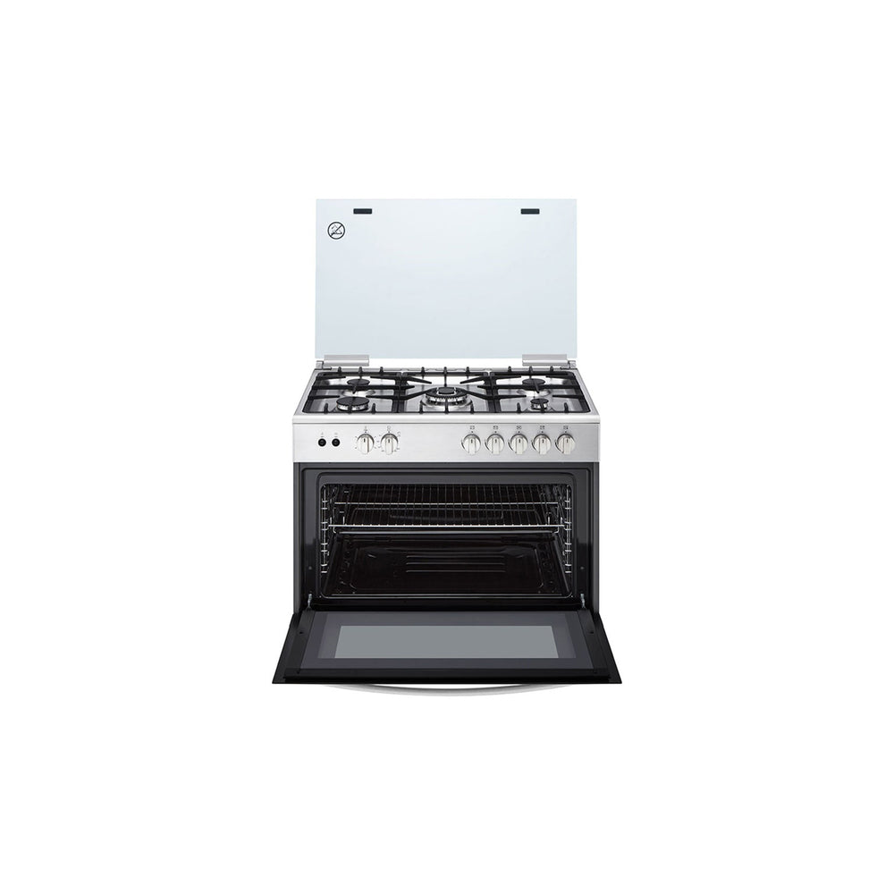 LG Free Standing Stainless Steel 90cm Gas Cooker with 5 Burners Closed ...