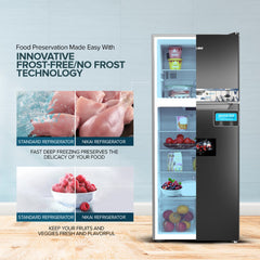 Nikai 700L Double Door Top Mount Refrigerator No Frost Inverter Compressor Digital Display NRF701FSSINV