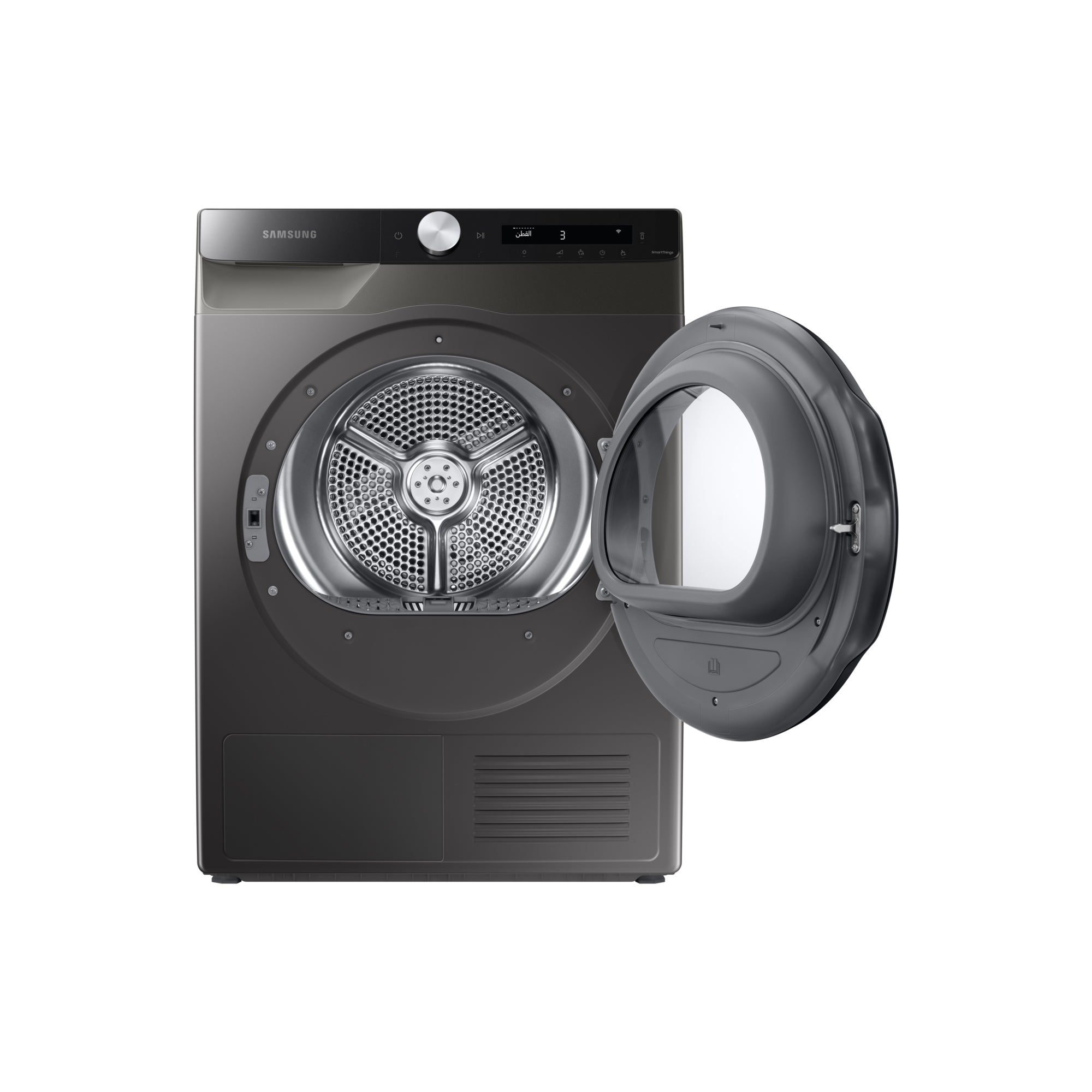 مجفف ملابس مع كفاءة طاقة A+++ وتحكم بالذكاء الاصطناعي، 8 كجم، من الفولاذ المقاوم للصدأ