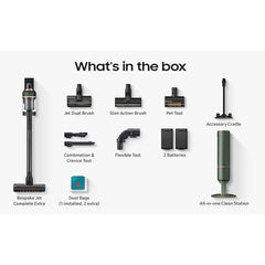 Bespoke Jet™ 210 W Vacuum Cleaner with All-in-one Clean Station Green VS20