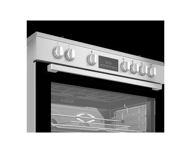 Beko 90x60cm Freestanding Gas Cooker, 5 Burners with Wok, 108L Multifunction Electric Oven, AirFry, Stainless Steel