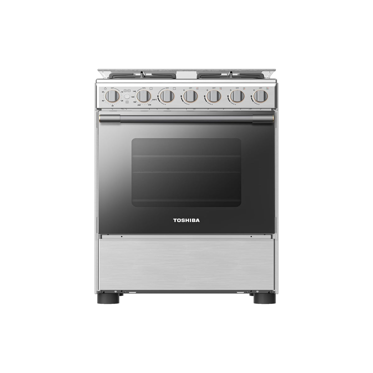 Toshiba Freestanding Gas Cooker 60x60cm 4 Burners Auto Ignition RB2-60G4GE (Stainless Steel)