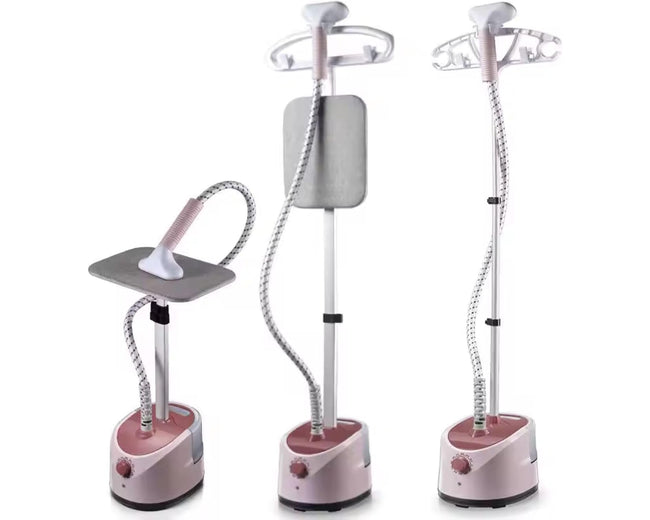 EliteEco SC-618 2000W Garment Steamer with Built-in Ironing Board, Pink - front view