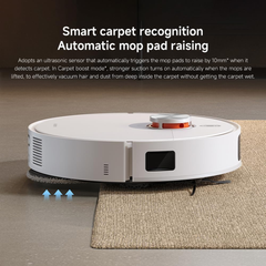 Xiaomi Robot Vacuum X20 Pro smart carpet recognition automatically raising mop pads on a rug