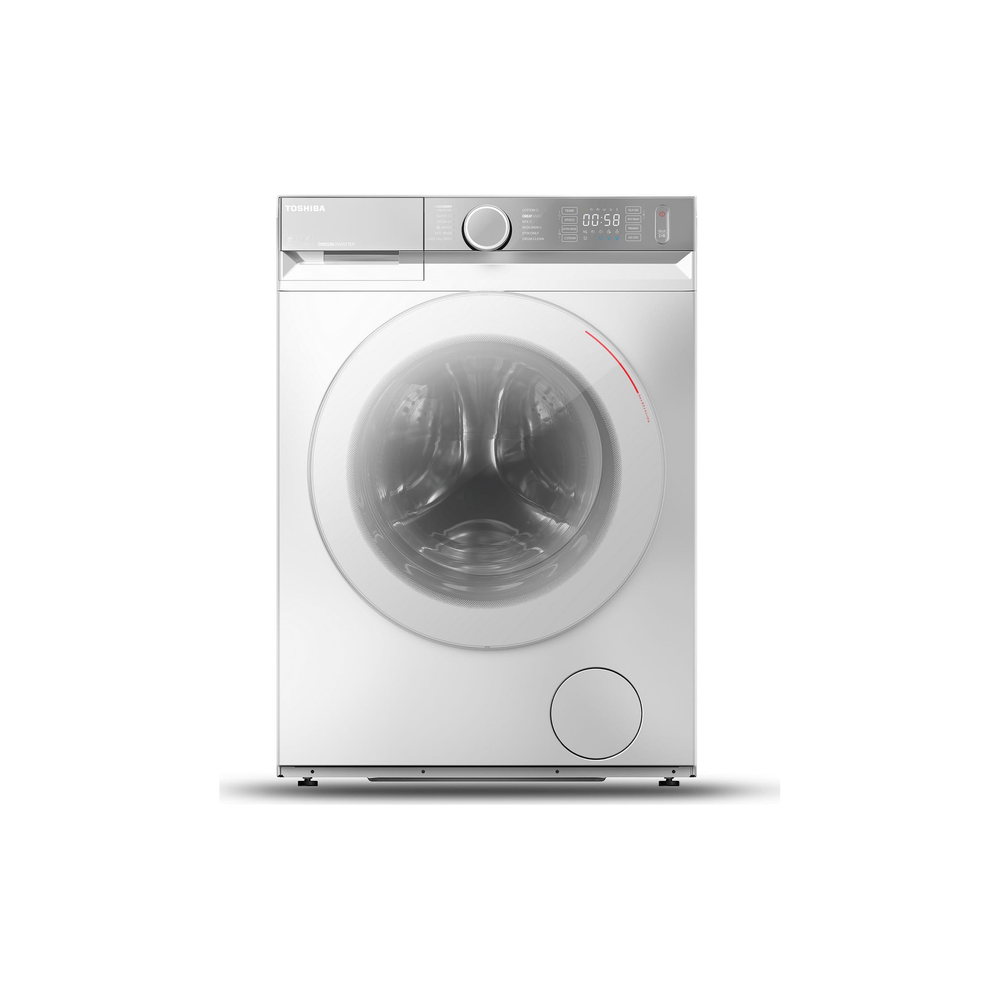 Toshiba TWD-BM130GF4B(WS) 12/8kg front load washer dryer – front view in White