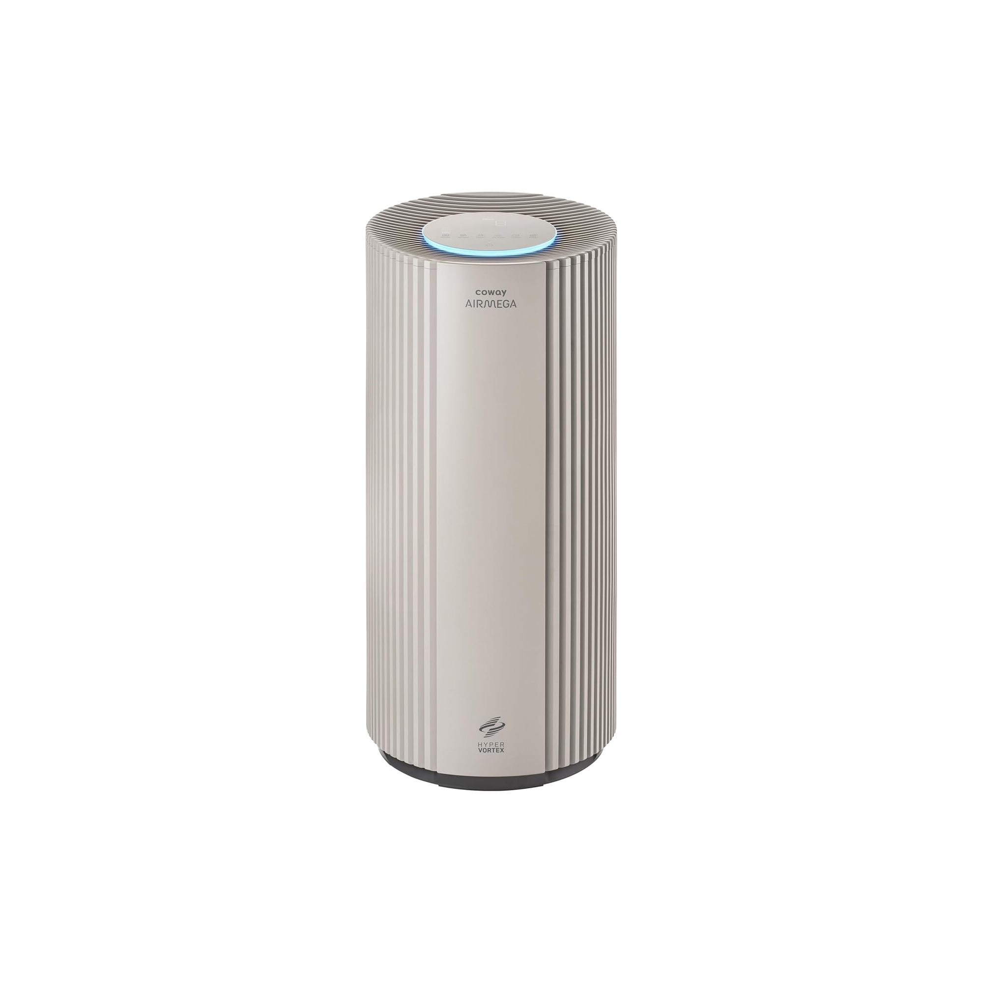 COWAY Airmega 450 true HEPA air purifier front view with HyperVortex fin design