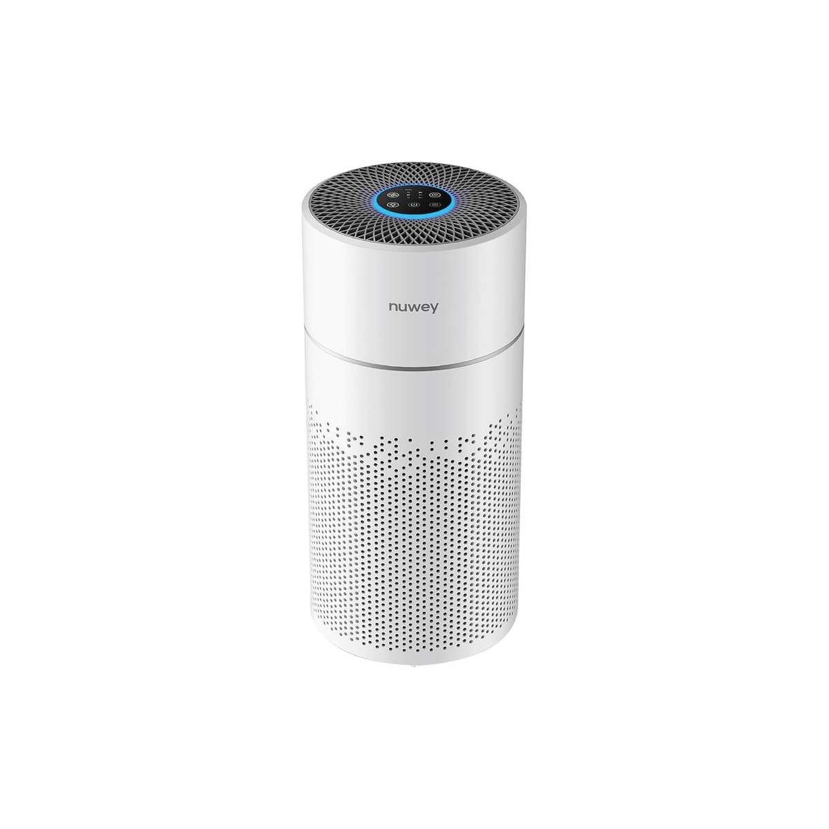 Nuwey by Nutricook AP330 air purifier front view with touch control top and mesh filter grille