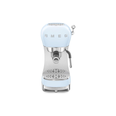 Smeg ECF02PBUK espresso coffee machine – front view in Pastel Blue