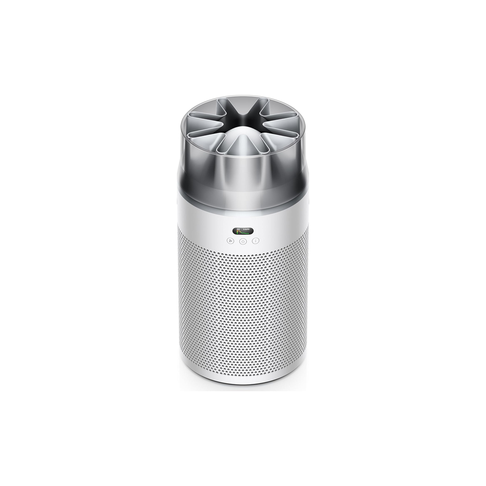 Dyson Hushjet Purifier Compact HJ10 front view showing air projection outlet and control display