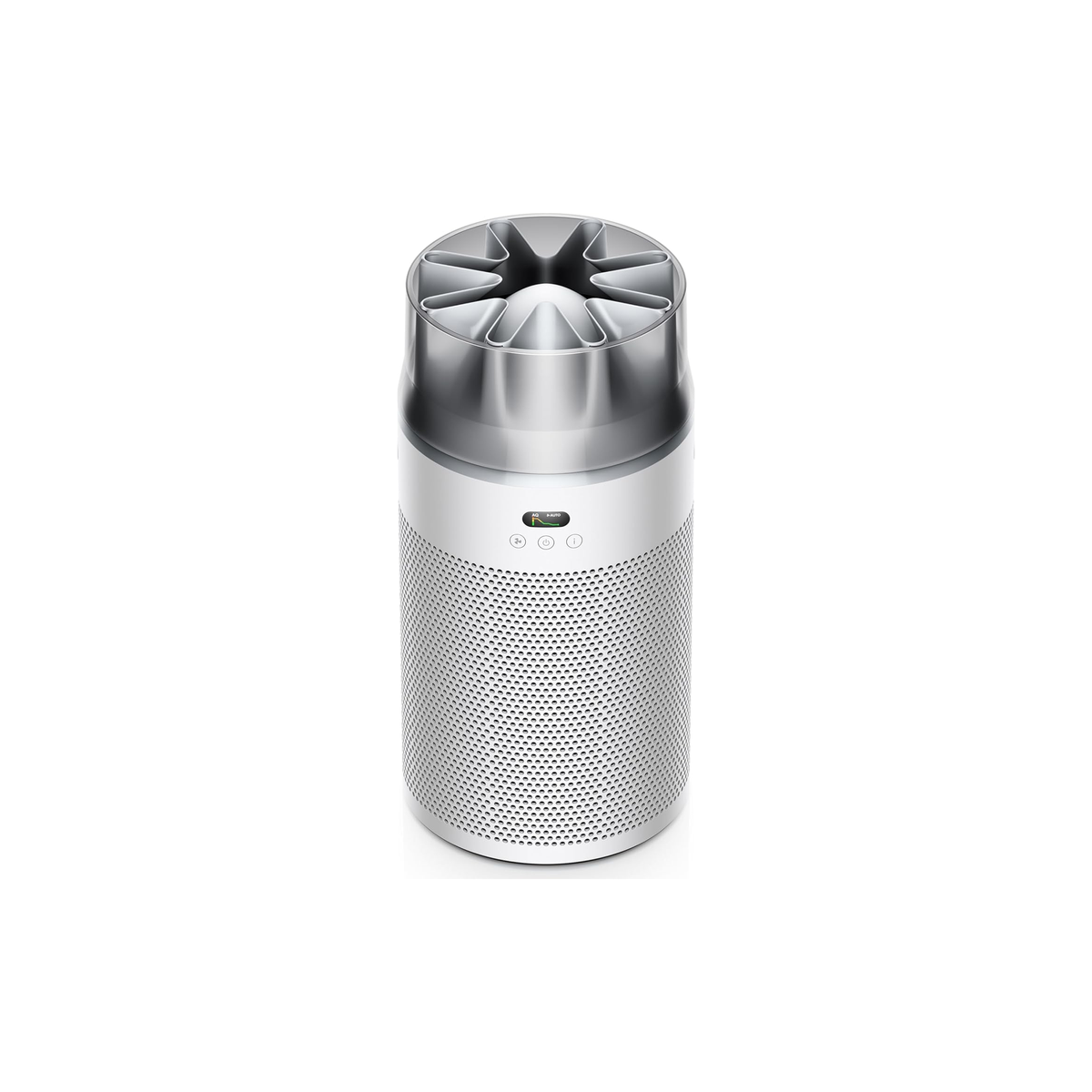 Dyson Hushjet Purifier Compact HJ10 front view showing air projection outlet and control display