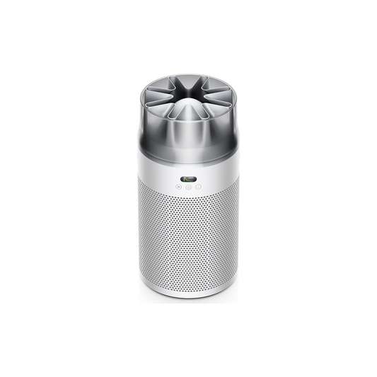 Dyson Hushjet Purifier Compact HJ10 front view showing air projection outlet and control display