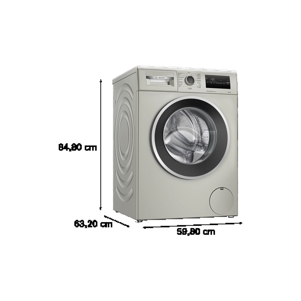 Bosch WAN28283GC dimension diagram – 84.80 cm height, 63.20 cm depth, 59.80 cm width