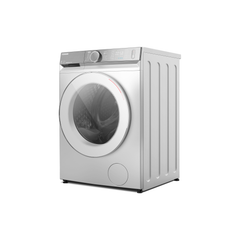 Toshiba TWD-BM130GF4B(WS) washer dryer – side-angle view showing the drum door and digital display