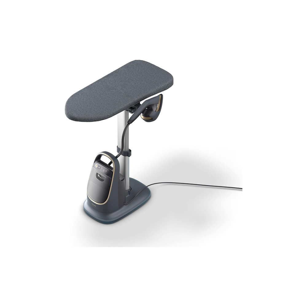 Philips AIS8540 angled view showing steam head, adjustable pole and detachable water tank base