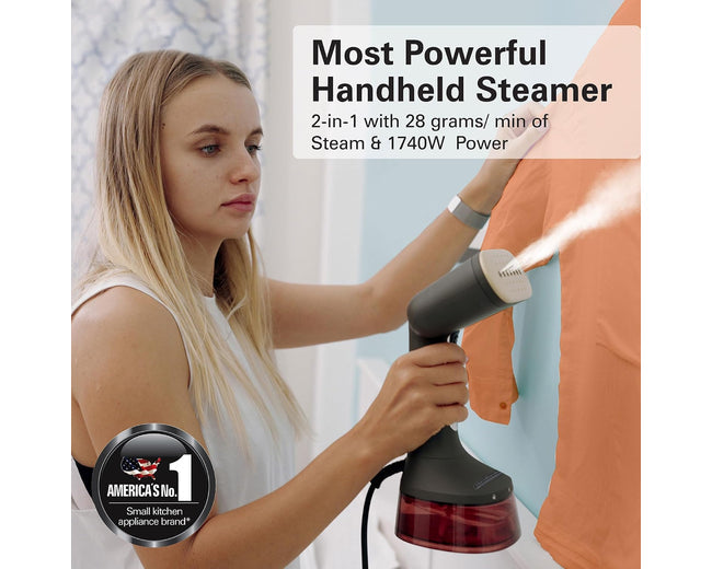 Hamilton Beach 11590-ME handheld garment steamer - product in use