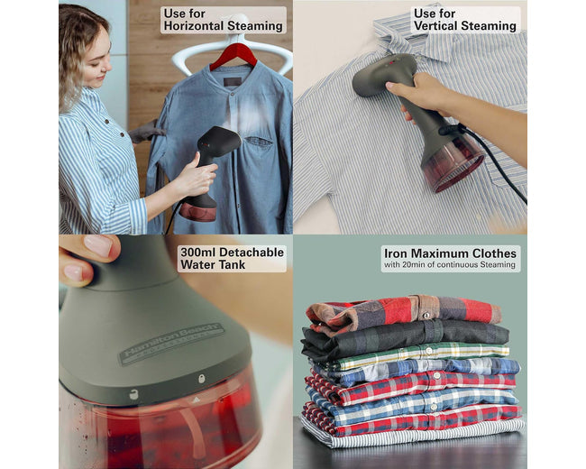 Hamilton Beach 11590-ME handheld garment steamer - alternate angle