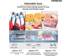 Hitachi HRTN6379SXAE Refrigerator – selectable zone