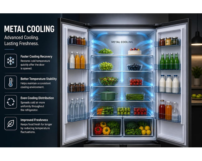 Hoover HFD-K670-S Refrigerator – metal cooling interior