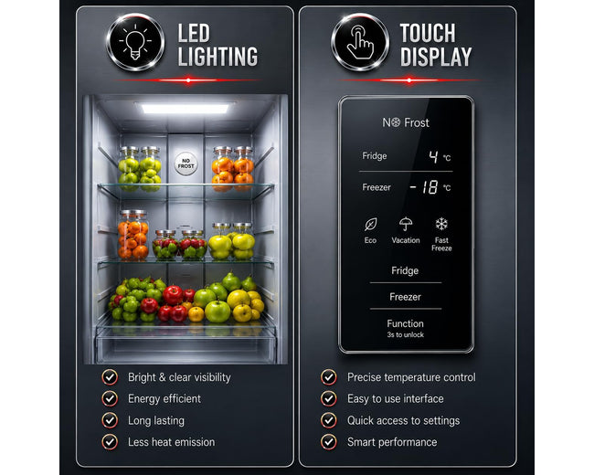 Hoover HSB-K532-WS Refrigerator – LED lighting and touch display