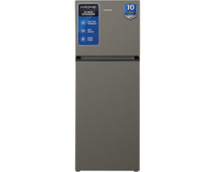 Krome KR-RFF370TI 370L Double Door Refrigerator Dark Silver – front view