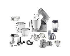 Kenwood Titanium Chef Baker XL Stand Mixer with Built-in Scale, 7L + 5L Stainless Steel Bowls, Silver