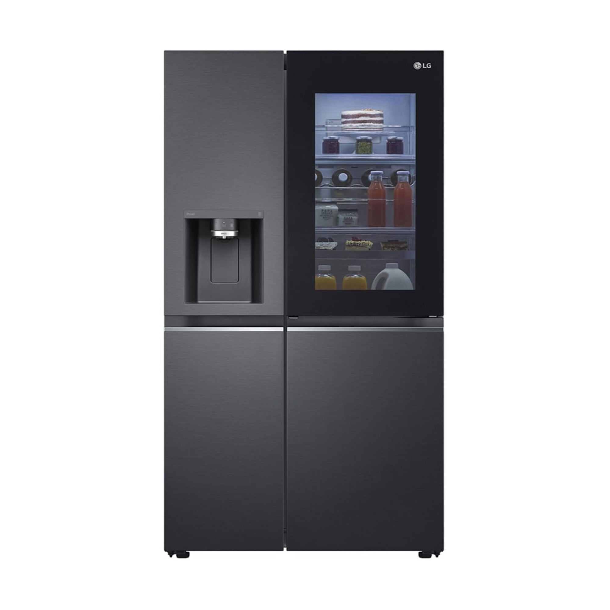 LG InstaView Double Door Fridge 617L, Black GR-X267CQES