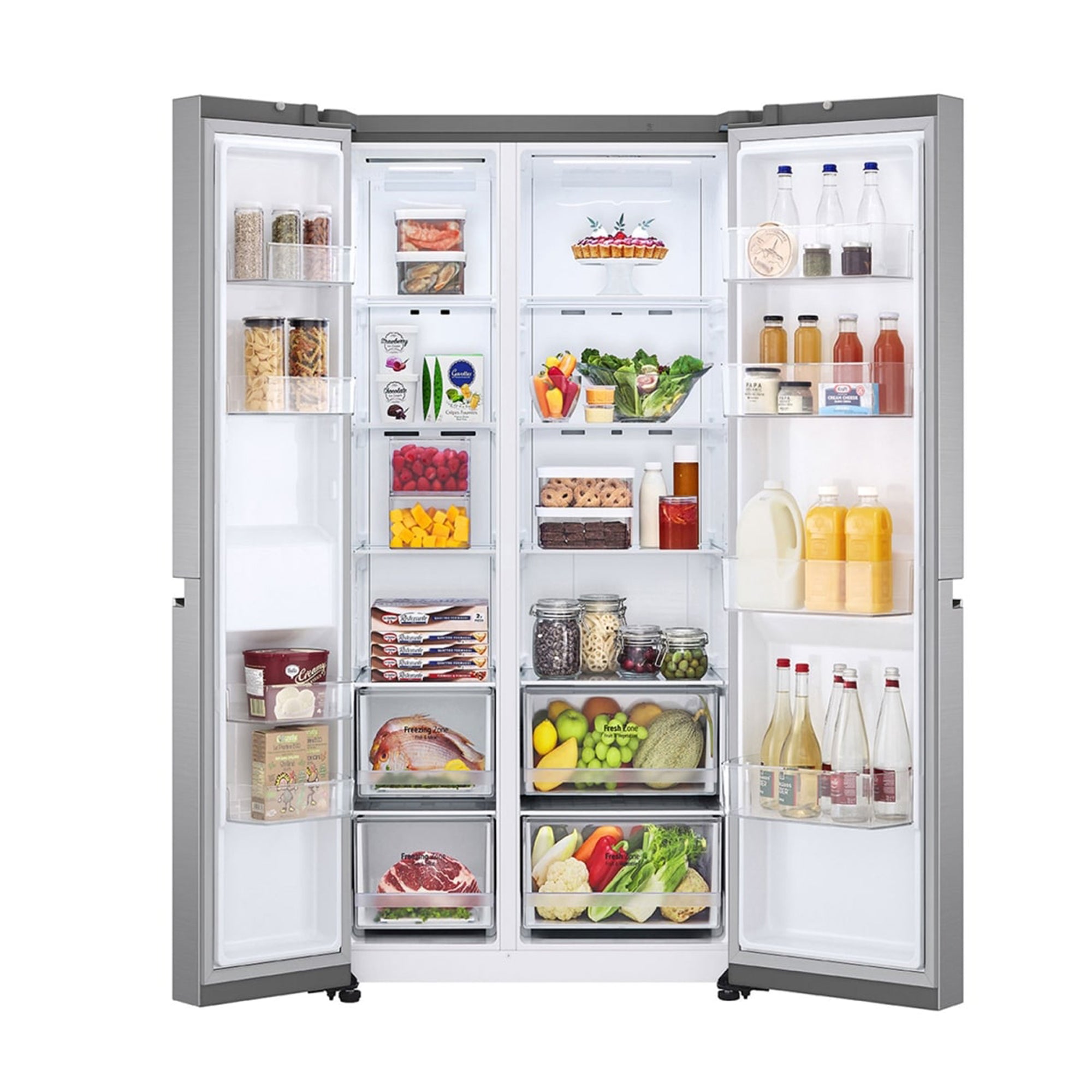 New LG Double Door Refrigerator, 647L, Platinum Silver GR-B267SLWL