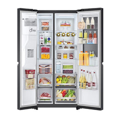 LG InstaView Double Door Fridge 617L, Black GR-X267CQES